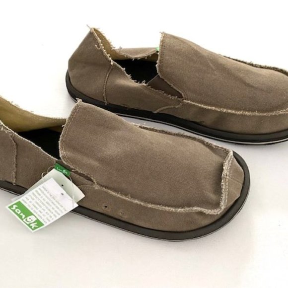 Sanuk SMF1001L Vagabond Big & Tall Slip On Shoes Brown - Picture 2 of 3